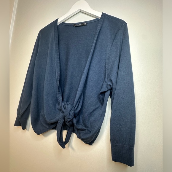 PERUVIAN CONNECTION Blue Pima Cotton Blend  Open Front Cardigan Sweater Size XL - Picture 11 of 14